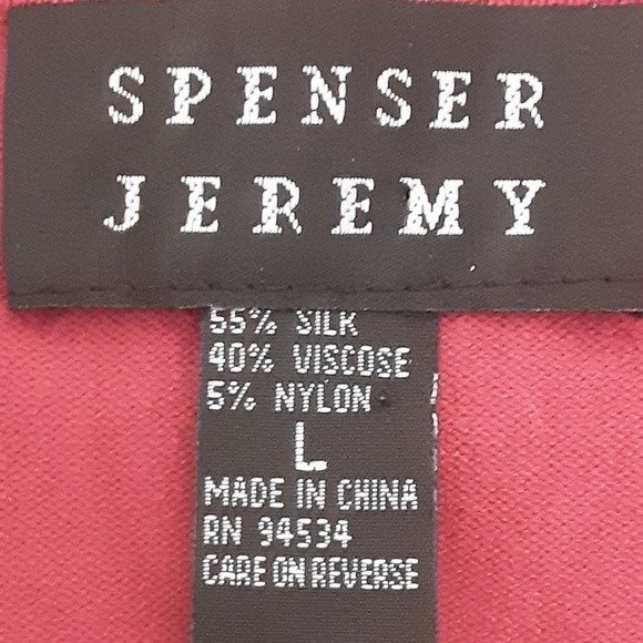 New Spenser Jeremy Large Ribbed Silk Blend Top V-Neck Knitted Cozy Chic - Picture 5 of 5